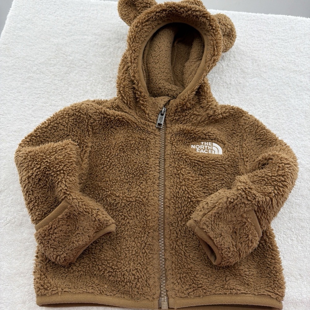 The North Face Baby Bear Campshire Hoodie Full Zip Fleece Jacket Brown 3-6M
